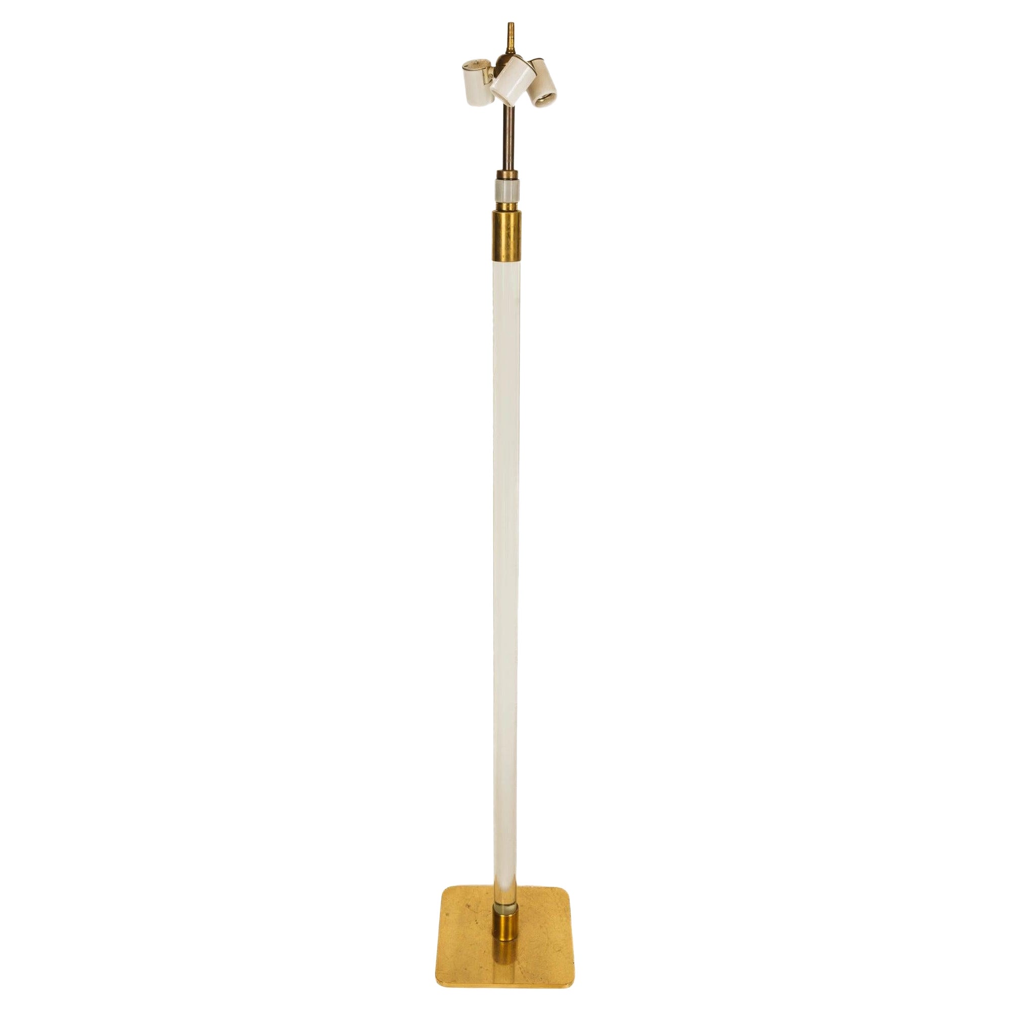 Lampada da terra a colonna in vetro di James Stewart Ross James per Hansen Lighting Co. in vendita