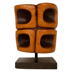 Lignum-Vitae Modernist Table Sculpture by Clark Fitz-Gerald