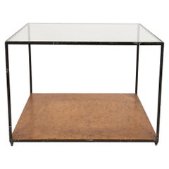 Open Cube Steel, Glass + Finnish Birch Table by Edward Wormley for Dunbar, 1946