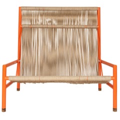 Steel frame flag halyard seated highback settee from Denmark