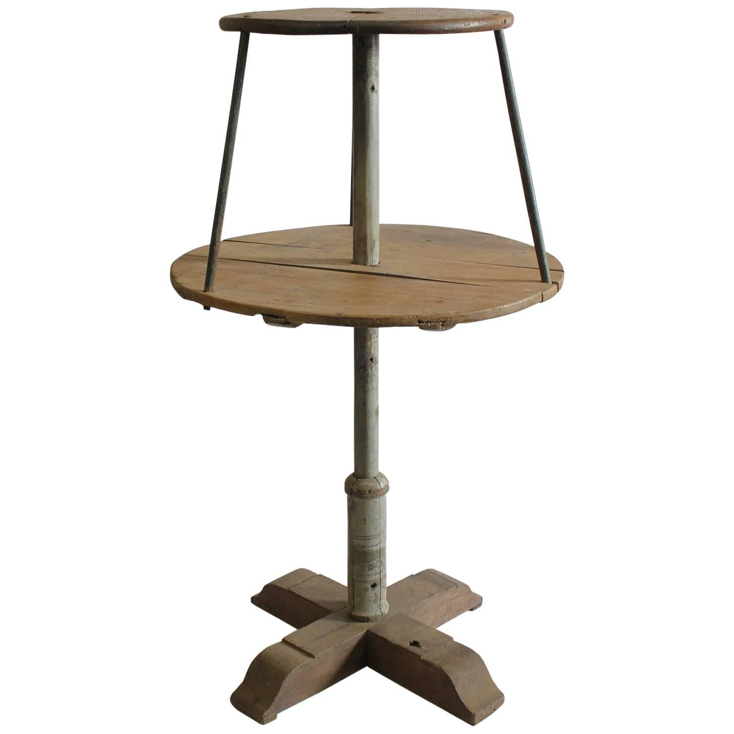 1900s Dry Goods Store Two-Tier Display Table For Sale