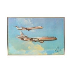 Vintage American Airlines Artwork by Bob Cunningham for American Airlines, 1970s