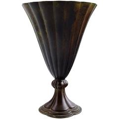 Rare and Early Just Andersen Art Deco Bronze Vase, Denmark, 1930s