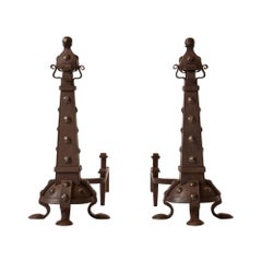 Andirons rivetés Arts and Crafts