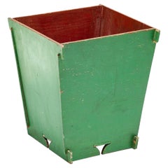 Folk Art Wooden Trash Can from USA
