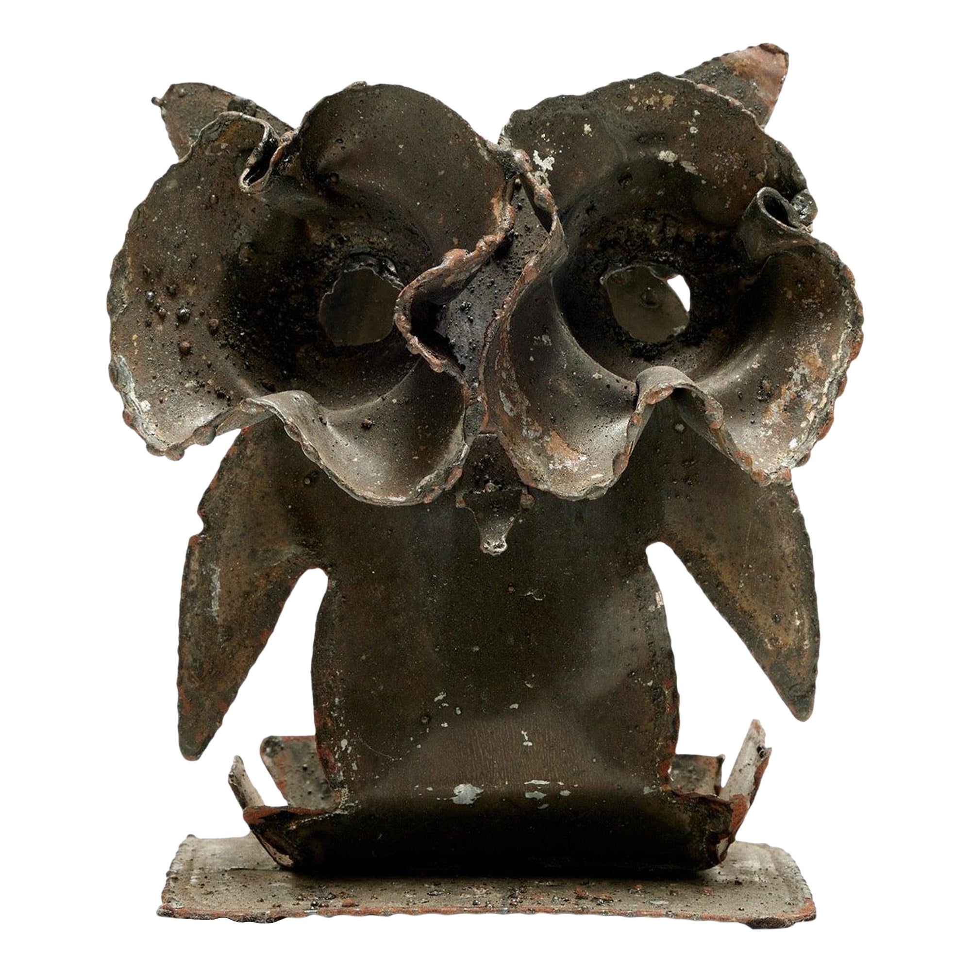 Metallskulptur einer Eule von Harry M. Wasserman