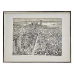 Lithograph of New York City Skyline