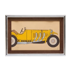Mercedes SSK Lithographie von William Omurcada, Mercedes SSK, 1970er-Jahre