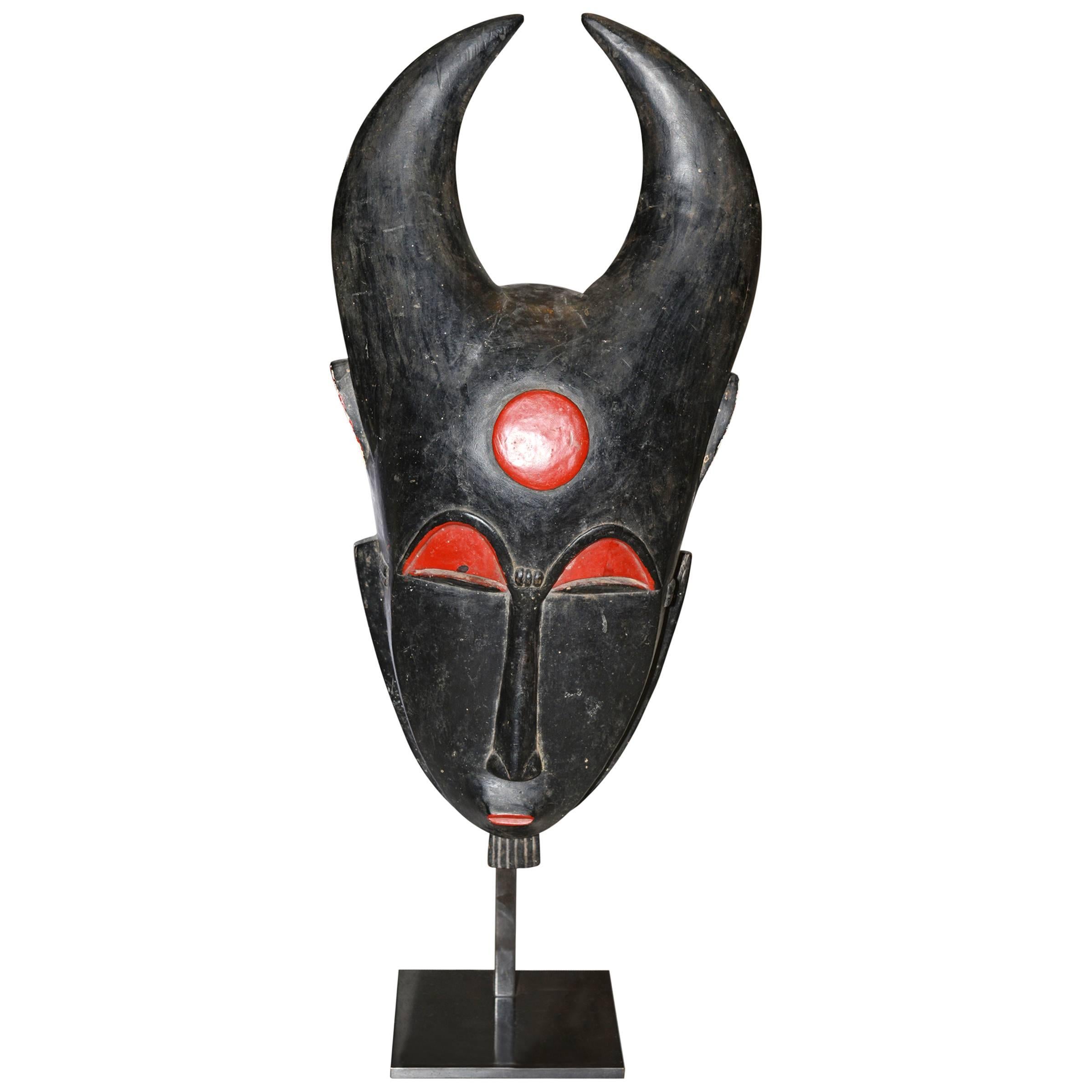 African Mask Baoule from Ivory Coast, Mid-20 Century