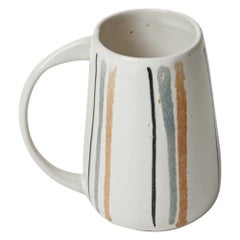 Ovaler Becher aus gestreifter Keramik von David Gil für Bennington Potters, 1960er Jahre