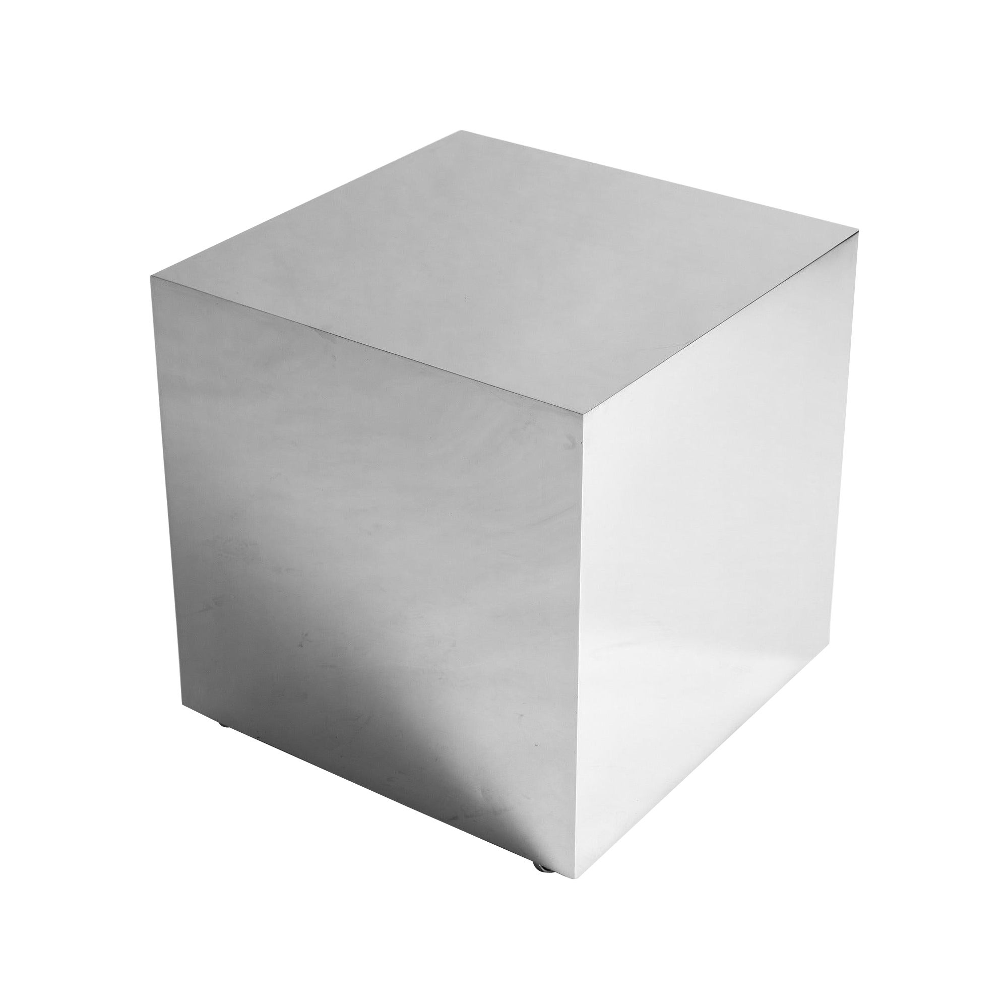 Table d'extrémité en acier miroité en vente