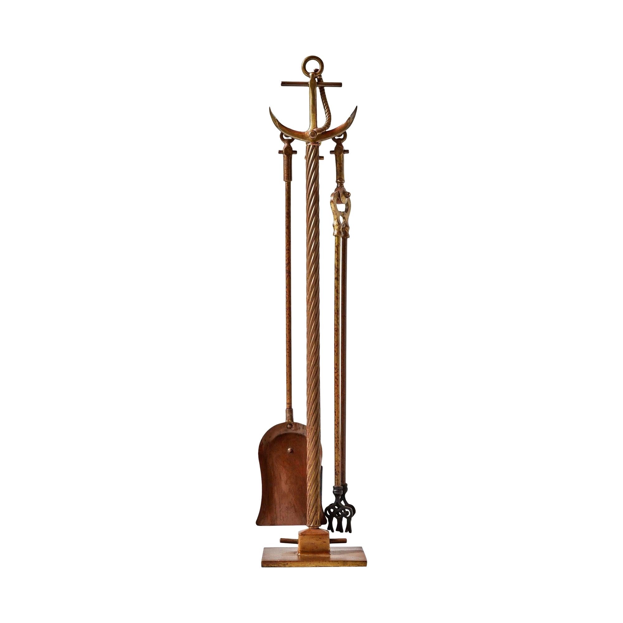 Outils de cheminée en laiton