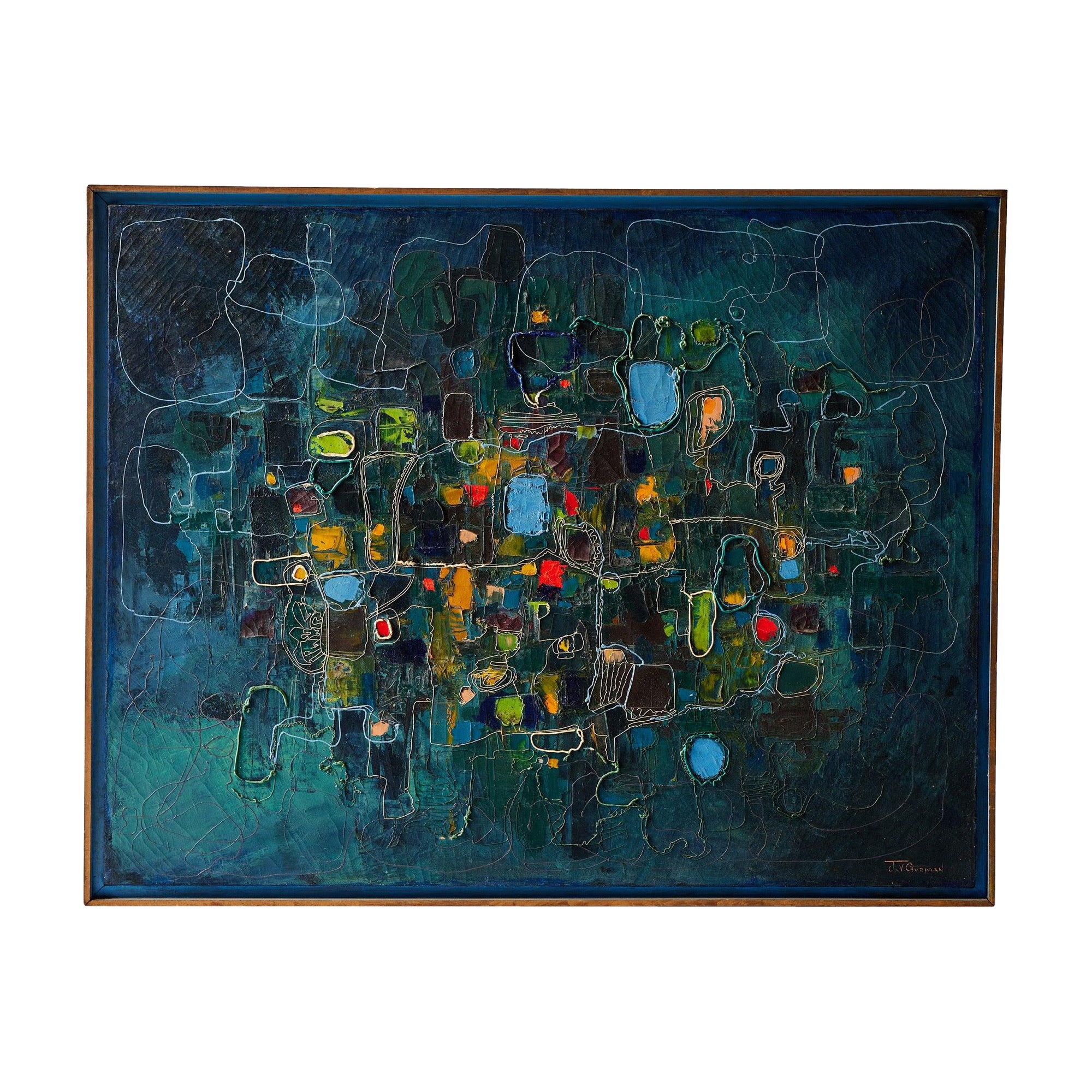 Framed Abstract Painting by JV Guzman