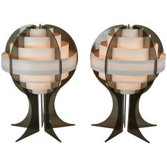 Vintage Pair of Flemming Brylle & Preben Jacobsen Table Lamp, 1965