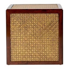 Rosewood and Leather Cube Side Table by Dunbar for Edward Wormley