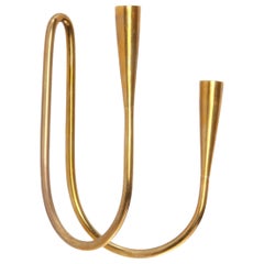 Vintage Double Brass Candelstick by Max Bruel for Illums Bolighus