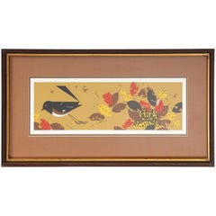 Limited Edition Serigraph of Bird with Fall Leaves by Charley Harper