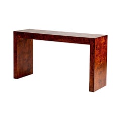 Burled Elm Console Table from Italy