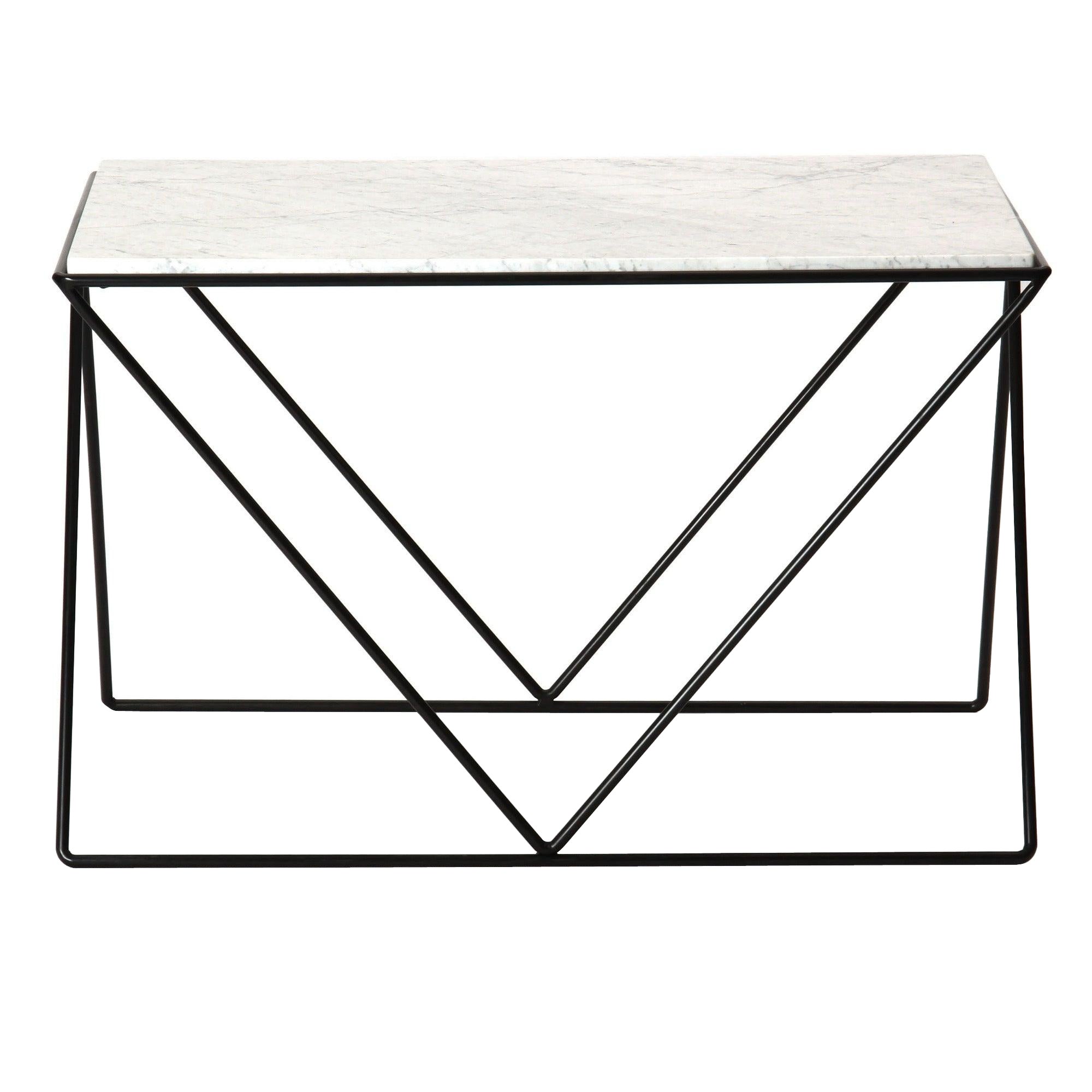 Avard Wrought Iron and Marble End Table by Darrell Landrum for Avard