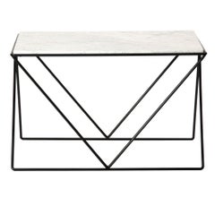Avard Wrought Iron and Marble End Table by Darrell Landrum for Avard
