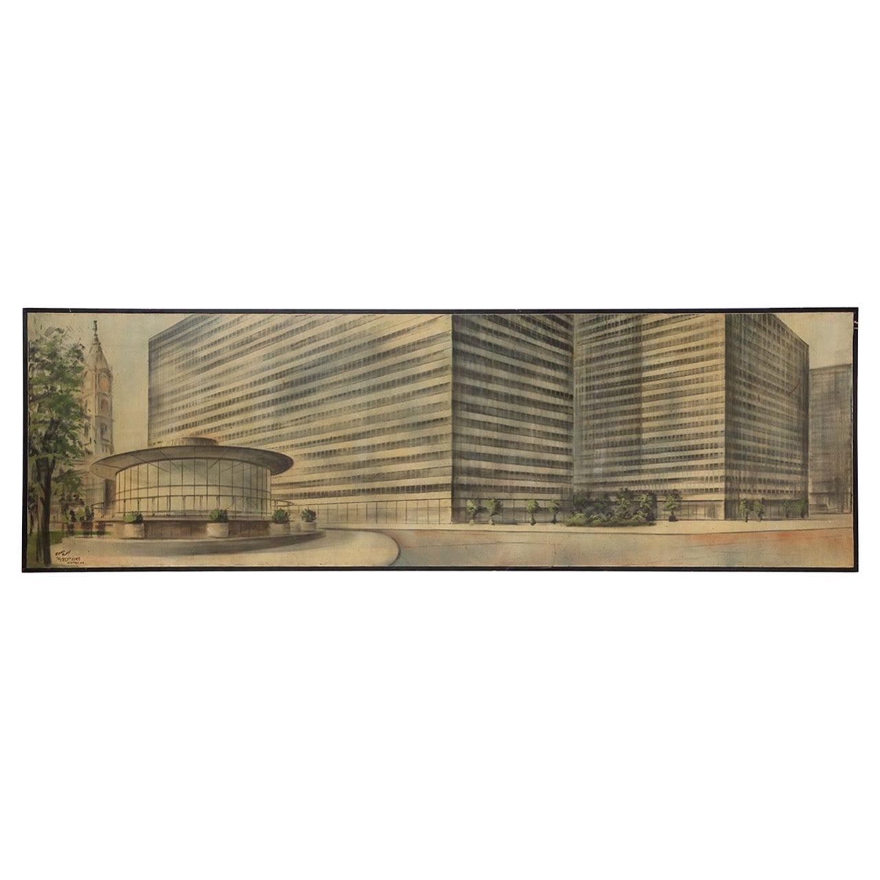 Studio architettonico dipinto da Richard Bobby, 1966