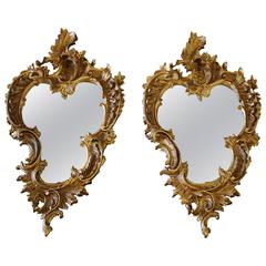 Pair of 19th Century Gilt Rococo Mirrors