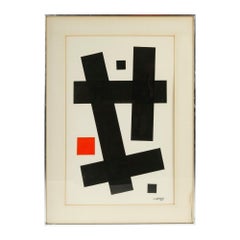 Edición limitada del grabado abstracto 75 de Angelo Testa, 1974