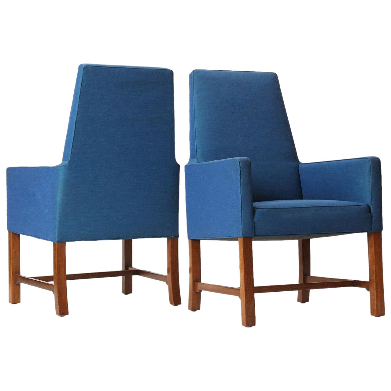 Pair of Janus High Back Chairs by Edward Wormley for Dunbar