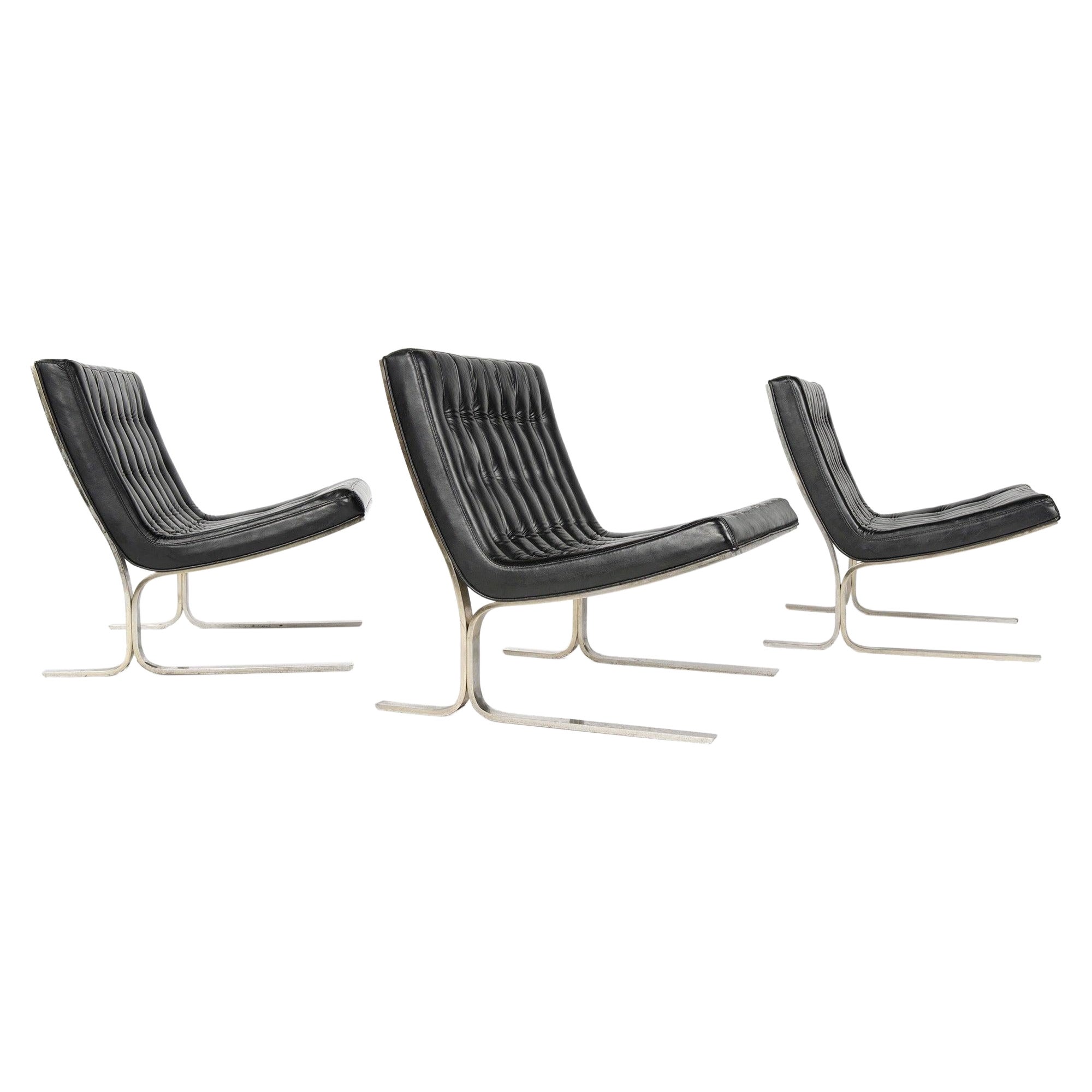 Set di tre sedie da salotto di Nicos Zographos