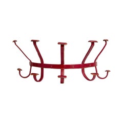 Leather Wrapped Mounted Coatrack by Jacques Adnet