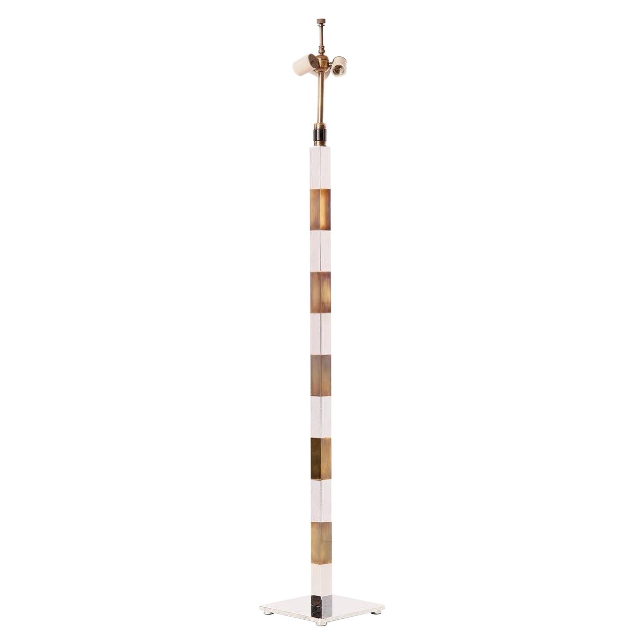 Lampada da terra in ottone e cromo di Stewart Ross James per Hansen