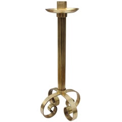 1940s Ystad Metall Large Brass Candle Holder