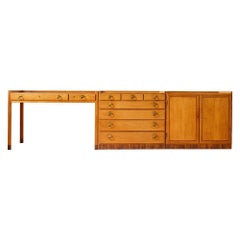 Unique Desk Cabinet Storage Ensemble by Hans J. Wegner for Johannes Hansen, 1947