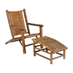 Lounge Chair and Ottoman by Historic Design Old Hickory for Old Hickory