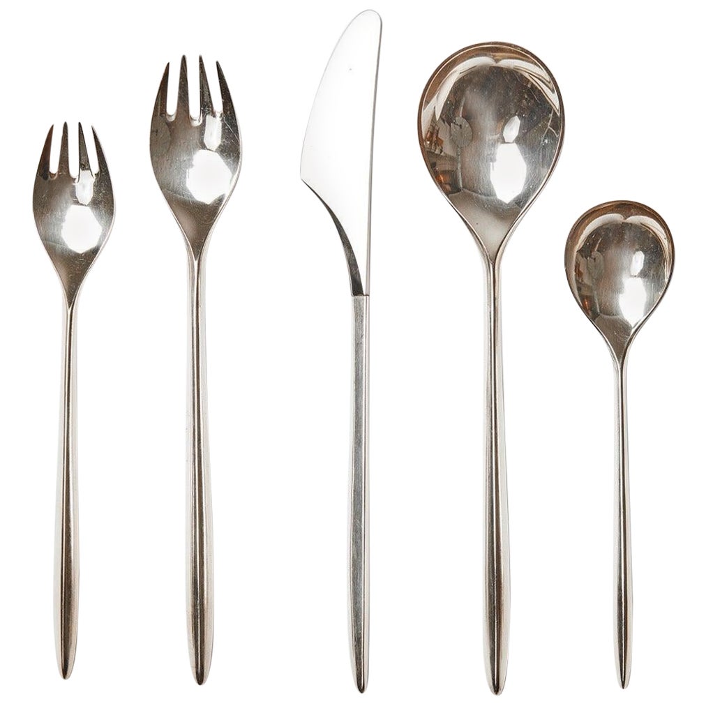 Cubertería de plata "Trinita" de Hjordis Haugaard para Nils Cohr, 1960