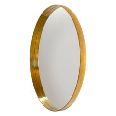 Original 55" Minimalist Round Mirror in Bronze, Made to Order