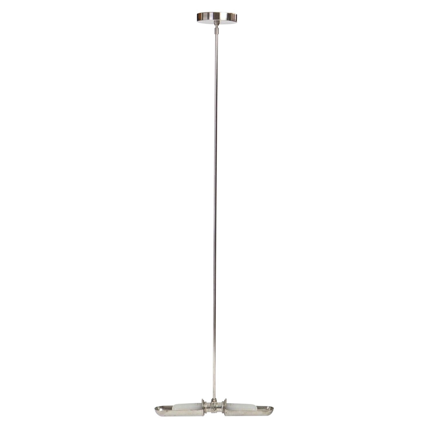 Nickeled Brass Ceiling Light for Benjamin Light Co.