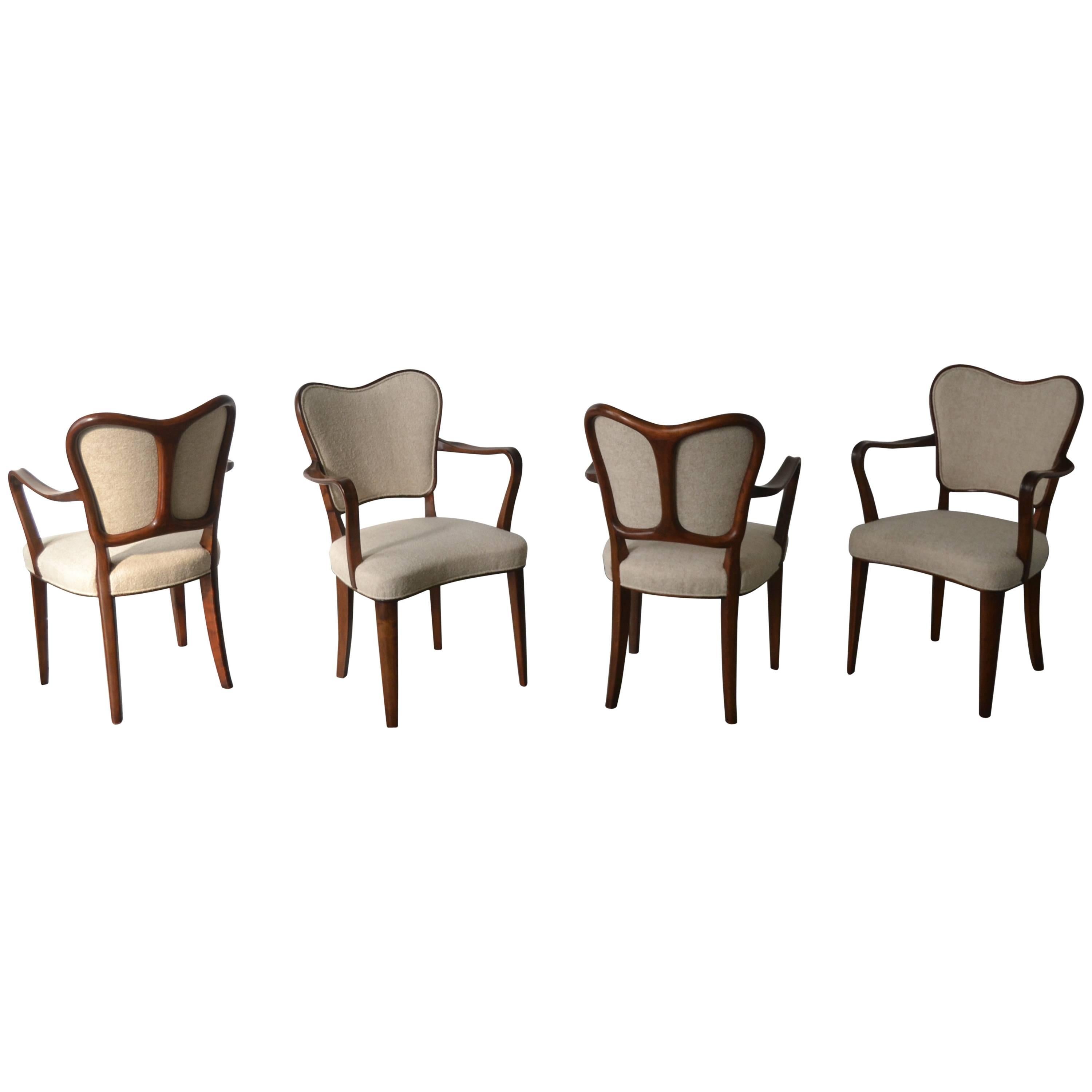 Gustav Axel Berg Set of Four Armchairs, Sweden