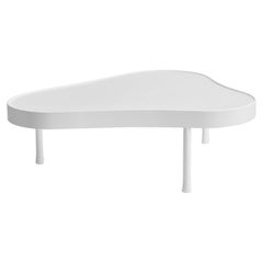Original Biomorphic Low Table in White Steel, Made to Order