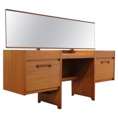 Mid Century Modern Teak Vintage Vanity Dresser Danish Style Desk Bedroom