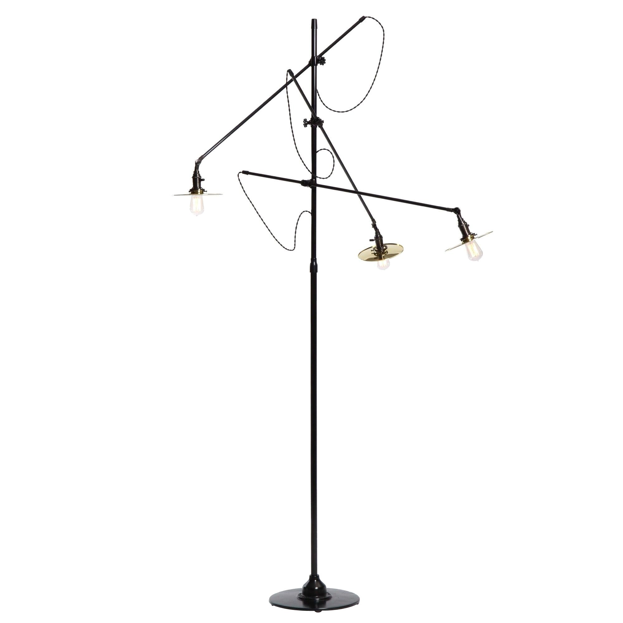 Verstellbare 3-Arm-Stehlampe von O.C. Weiß für O.C. Grafschaft Whiting, 1900er