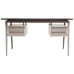 Rare Industrial Desk with Asymmetric Top