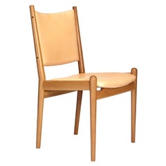 Oak and Leather Dining Chairs by Hans J. Wegner, 1950s