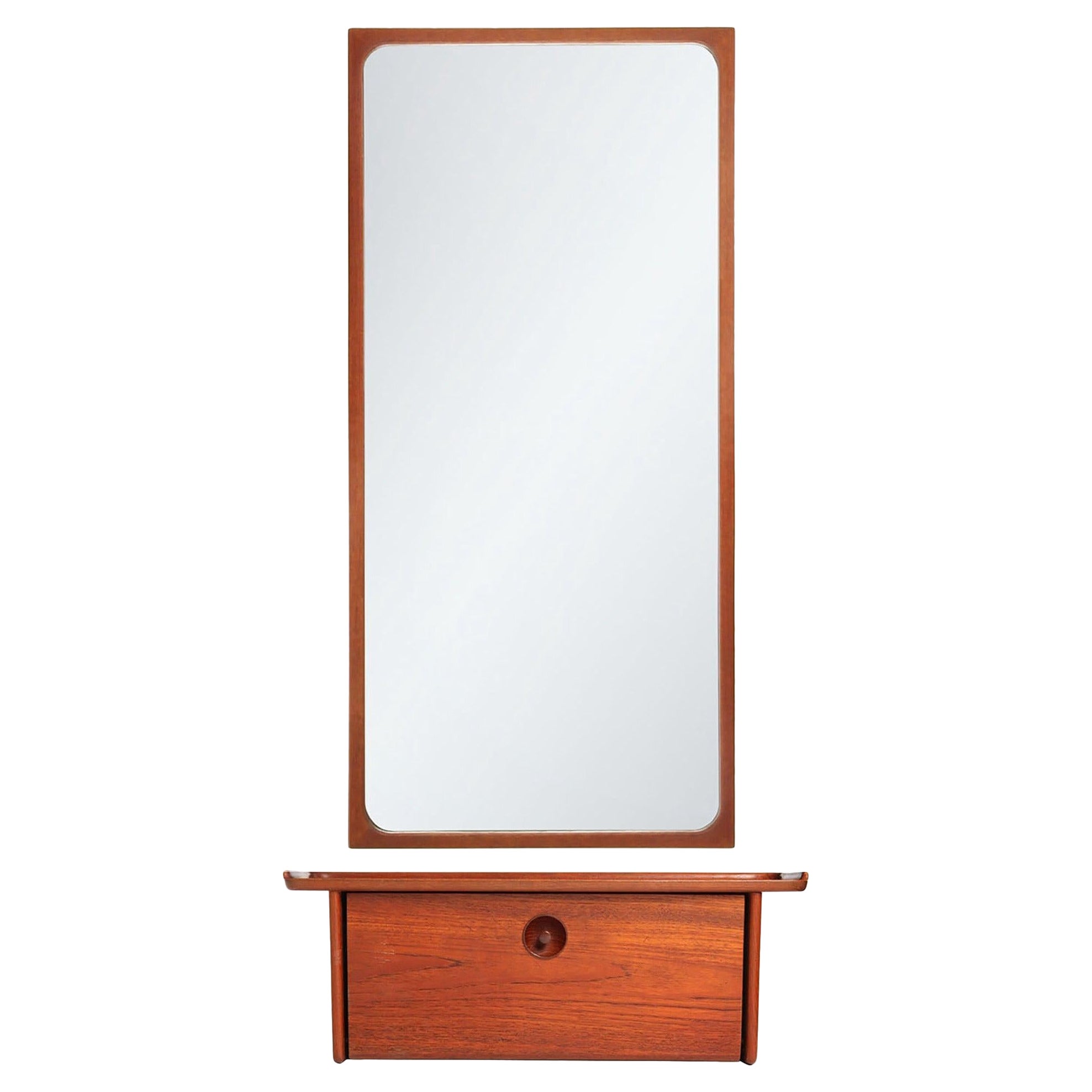 Wall Shelf and Mirror by Ludvig Pontoppidan