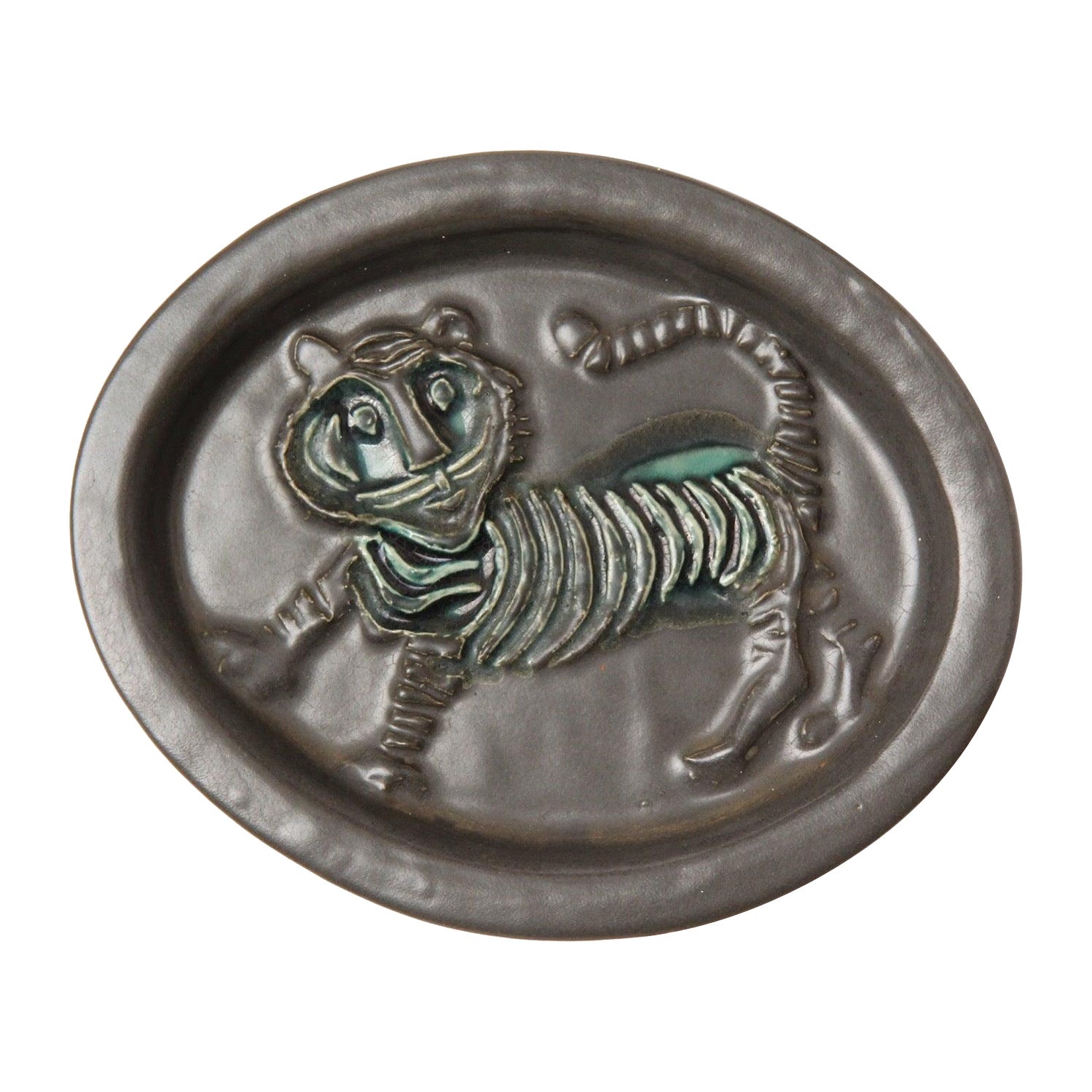 Placa Tigre de David Gil para Bennington Potters, años 60