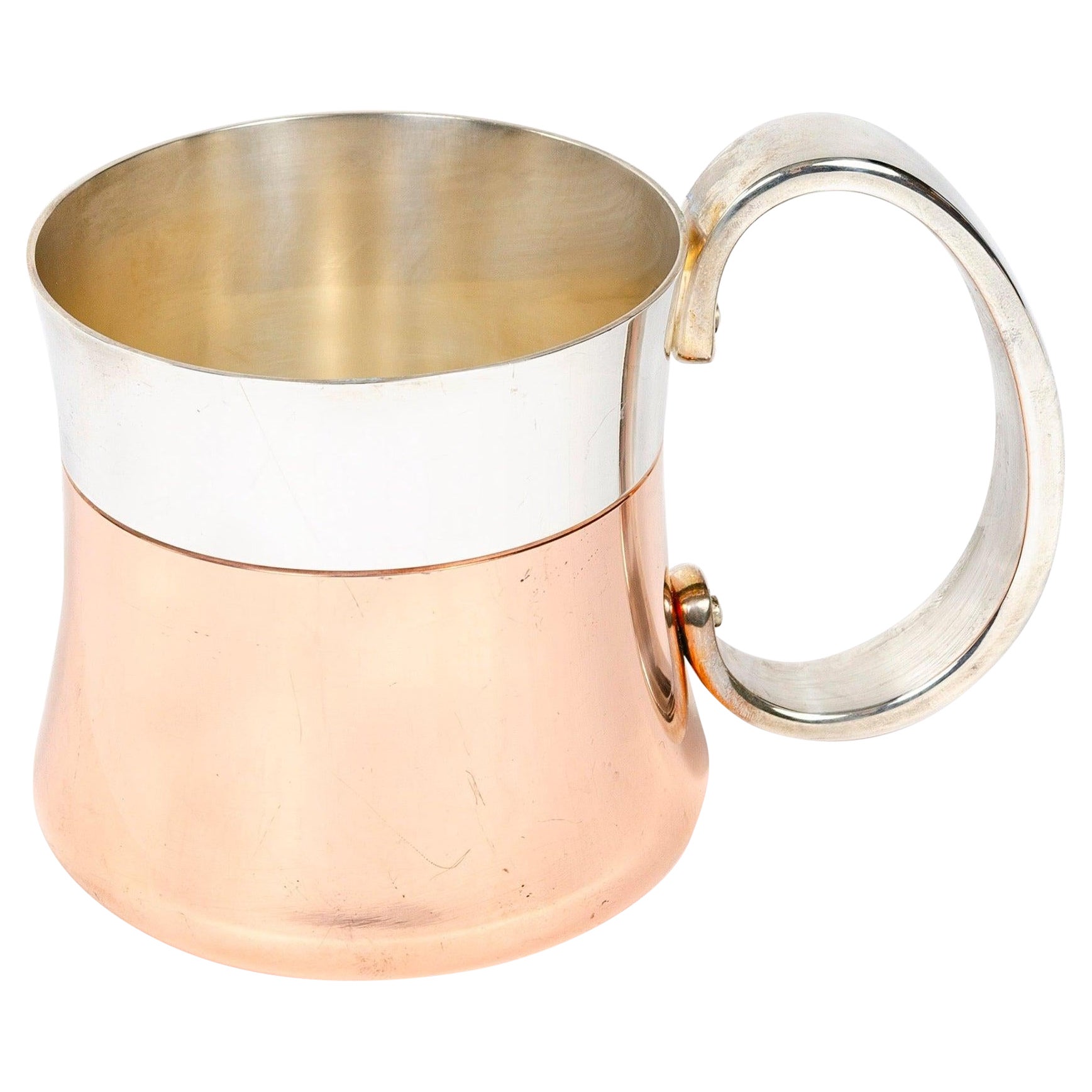 Silver and Copper Mug by Henning Koppel for Georg Jensen
