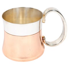 Taza de plata y cobre de Henning Koppel para Georg Jensen