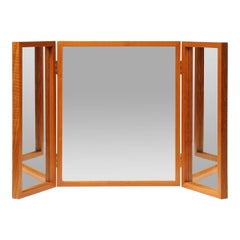 Espejo plegable de teca de Dinamarca, años 60