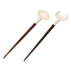 Sculptural Salad Servers from Denmark, 1950s
