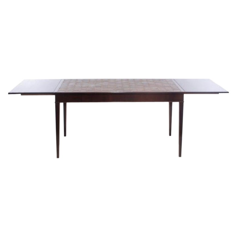 Table de salle à manger en bois de rose et carreaux de Frits Henningsen